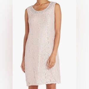 R&M Collection Size 18 pink shimmery formal, bead/rhinestone embellished dress